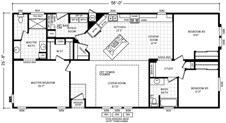 Cintron 27 X 58 1547 Sqft Home Mobile Homes On Main