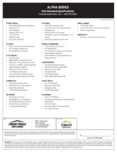 Alpha Series Standard Specs - Mobile Homes on Main
